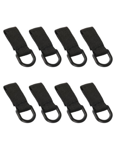 Clips Tácticos en D ZYAMY 8 Piezas Nylon Marrón/Negro