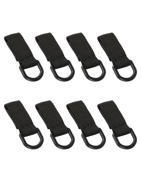 Clips Tácticos en D ZYAMY 8 Piezas Nylon Marrón/Negro