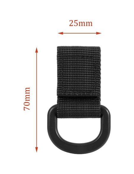 Clips Tácticos en D ZYAMY 8 Piezas Nylon Marrón/Negro