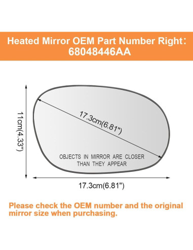 Espejo Calefaccionado Senzeal Lado Derecho Dodge Challenger