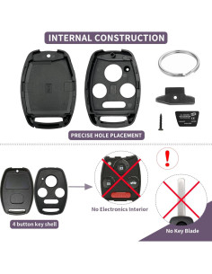 Funda de Llave Honda 4 Botones JJC87HNK02 ABS 6.4x3.5cm 2