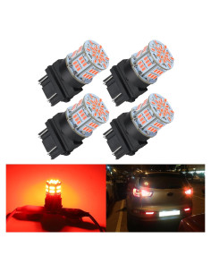 4 Bombillas LED 3157 iFunyLED Rojo Brillante 12V-24V