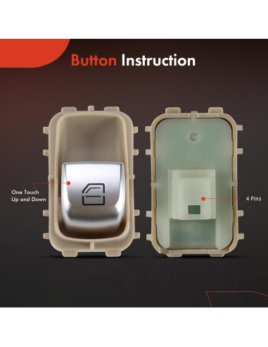 Interruptor Ventana Eléctrica A-Premium Beige para Mercedes-Benz