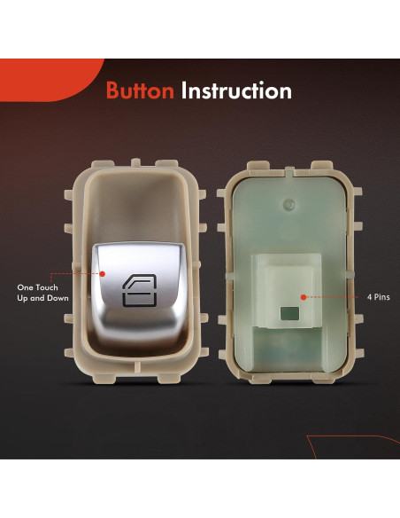 Interruptor Ventana Eléctrica A-Premium Beige para Mercedes-Benz