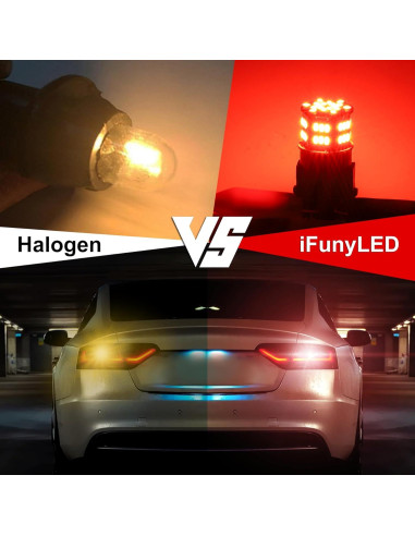 4 Bombillas LED 3157 iFunyLED Rojo Brillante 12V-24V