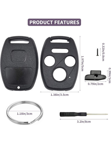 Funda de Llave Honda 4 Botones JJC87HNK02 ABS 6.4x3.5cm