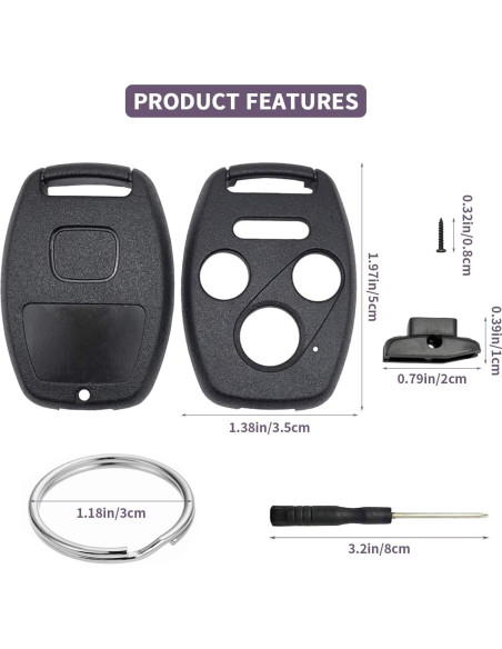 Funda de Llave Honda 4 Botones JJC87HNK02 ABS 6.4x3.5cm