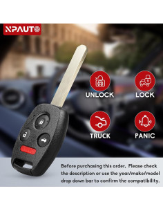 Llavero NPAUTO para Honda Pilot y Accord 2008-2015 2