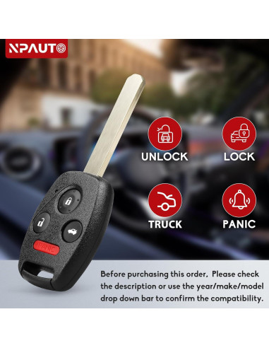 Llavero NPAUTO para Honda Pilot y Accord 2008-2015