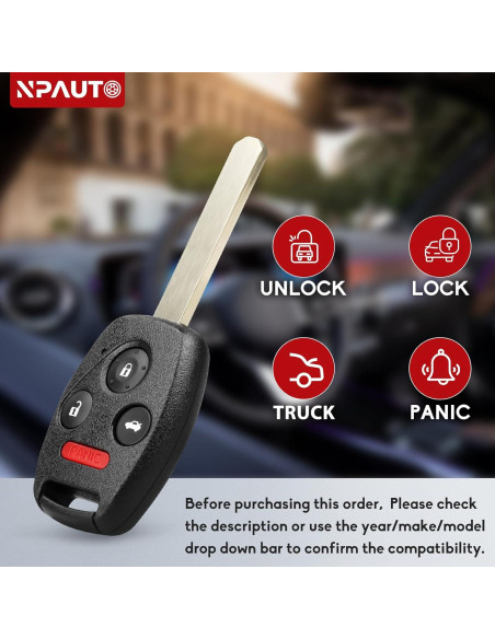 Llavero NPAUTO para Honda Pilot y Accord 2008-2015