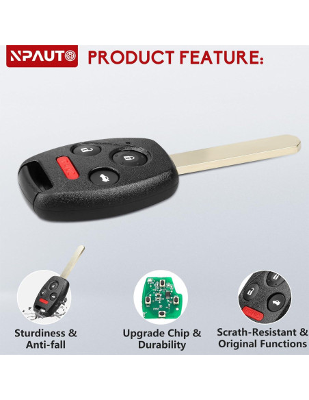 Llavero NPAUTO para Honda Pilot y Accord 2008-2015