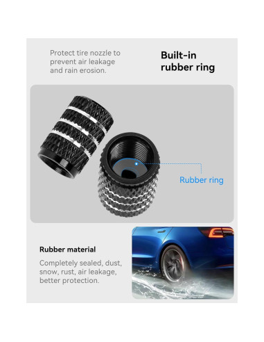 Tapas de Neumáticos VIHIMAI 4PCS para Modelos S 3 X Y Negro