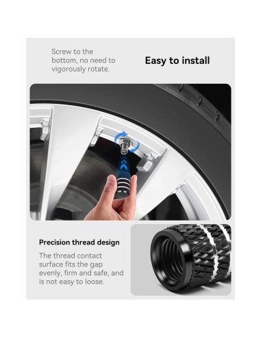 Tapas de Neumáticos VIHIMAI 4PCS para Modelos S 3 X Y Negro