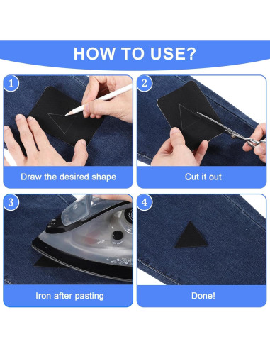 12 Parches de Algodón para Planchar 7.5x10.5cm Hariendny