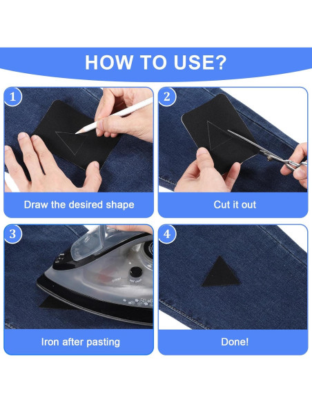 12 Parches de Algodón para Planchar 7.5x10.5cm Hariendny