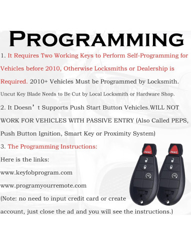 Llave control remoto sin llave Supaland IYZ-C01C para Dodge Jeep