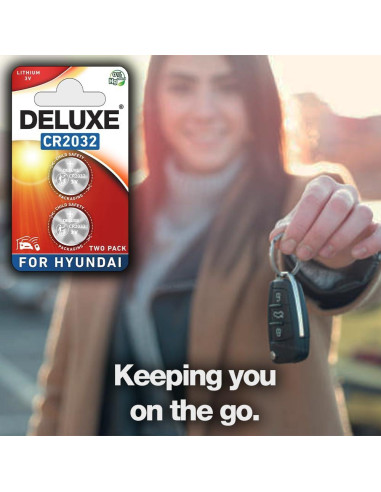 Baterías CR2032 Deluxe para llaveros Hyundai (Paquete de 2)