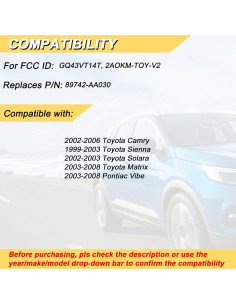 Control Remoto Llavero Toyota Vurkcy 4 Botones 2002-2008 2