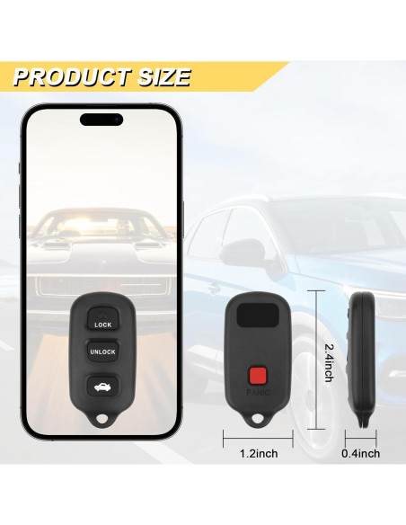 Control Remoto Llavero Toyota Vurkcy 4 Botones 2002-2008