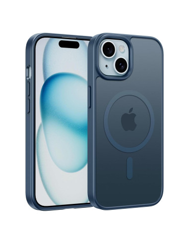 Funda FNTCASE para iPhone 15/14 Magnética Azul Delgada
