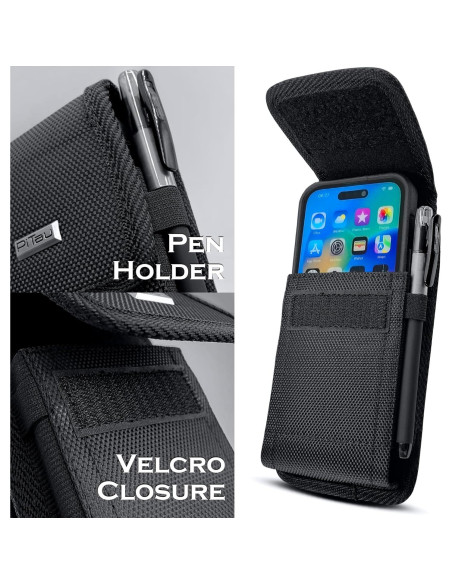 Funda PiTau para iPhone 16 Plus y Pro Max - Nylon Negro Funda PiTau para iPhone 16 Plus y Pro Max - Nylon Negro