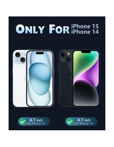 Funda FNTCASE para iPhone 15/14 Magnética Azul Delgada