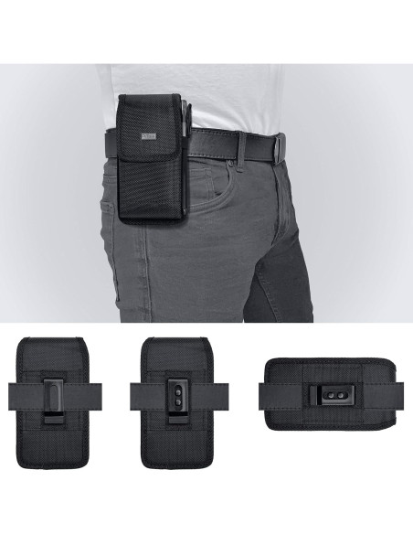 Funda PiTau para iPhone 16 Plus y Pro Max - Nylon Negro Funda PiTau para iPhone 16 Plus y Pro Max - Nylon Negro