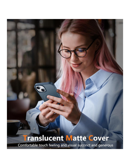 Funda FNTCASE para iPhone 15/14 Magnética Azul Delgada Funda FNTCASE para iPhone 15/14 Magnética Azul Delgada
