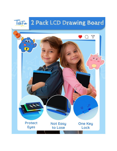 Tableta de Escritura LCD TEKFUN 10" Azul - 2 Paquetes