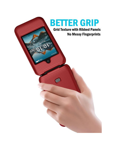 Funda Plegable Nakedcellphone para Iris Easy Flip - Rojo