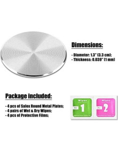Placas Metálicas SALEX 4 Pack para Soporte Magnético 2
