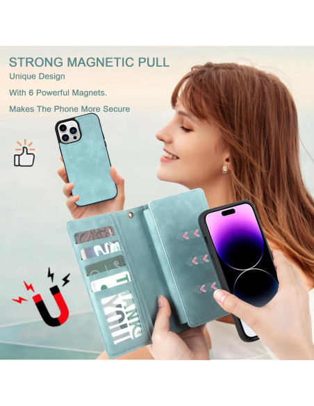 Funda Cartera TwoHead iPhone 15 Pro Magnética Azul