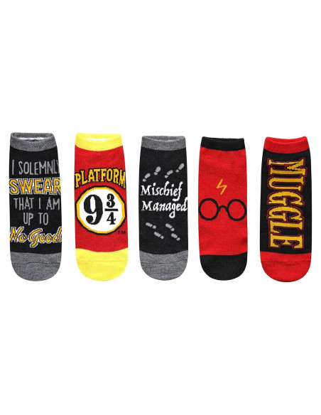 Calcetines Harry Potter 9 3/4 Paquete 5 Cortos Talla 4-10