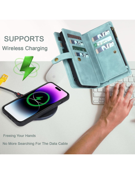 Funda Cartera TwoHead iPhone 15 Pro Magnética Azul