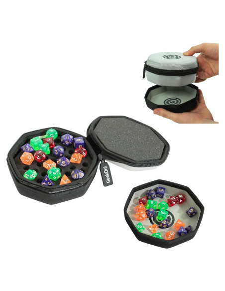 GeekOn Funda Acolchada para Dados y Bandeja de Fieltro - Gris