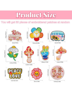 Parches Bordados AXEN 60 Piezas para Planchar y Coser 2