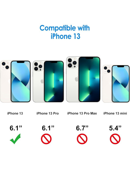 Funda JETech para iPhone 13 15.03x7.69cm Antiarañazos