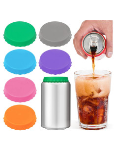 Paquete de 6 tapas de silicona MECHEER para latas estándar
