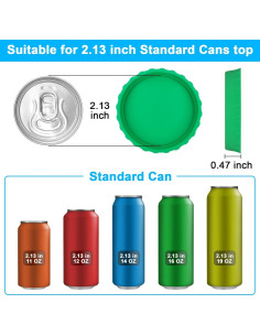 Paquete de 6 tapas de silicona MECHEER para latas estándar 2