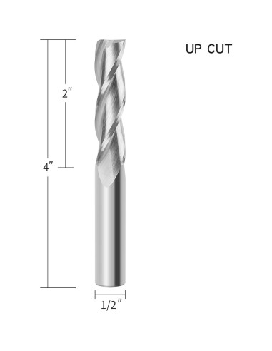 Fresa Espiral Upcut EANOSIC 1/2" 5,08cm Carburo 4"