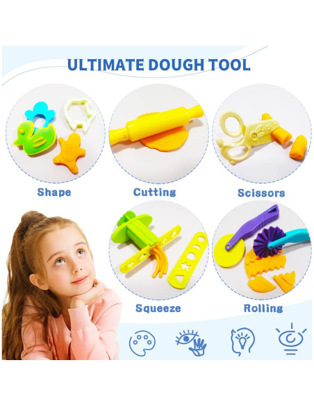 Juego de Herramientas de Masa YUNERKITA para Niños 2-8 Años