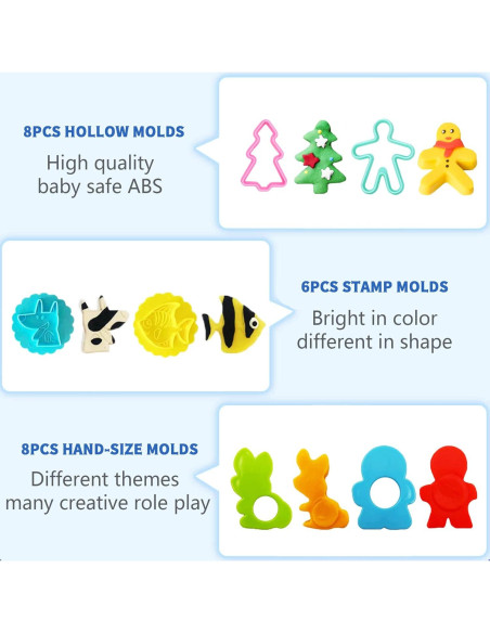 Juego de Herramientas de Masa YUNERKITA para Niños 2-8 Años