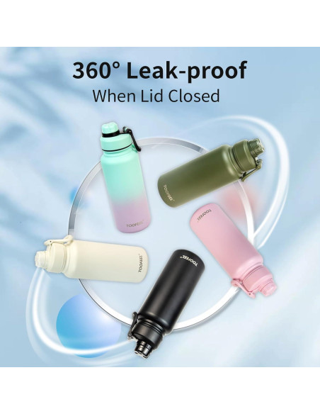 Botella Aislada TOOFEL 1L Acero Inoxidable Negro