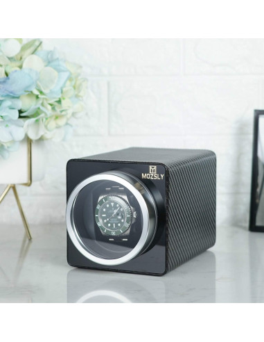 Reloj Winder MOZSLY Individual Cuero Motor Silencioso