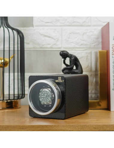 Reloj Winder MOZSLY Individual Cuero Motor Silencioso