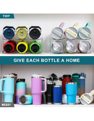 Organizador de Botellas Apilable LANDNEOO - 2 Niveles, 6 Botellas