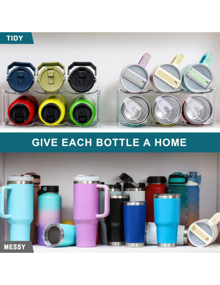 Organizador de Botellas Apilable LANDNEOO - 2 Niveles, 6 Botellas