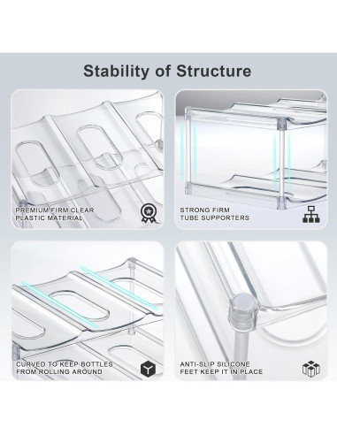 Organizador de Botellas Apilable LANDNEOO - 2 Niveles, 6 Botellas