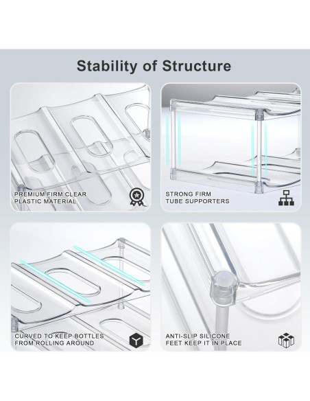 Organizador de Botellas Apilable LANDNEOO - 2 Niveles, 6 Botellas
