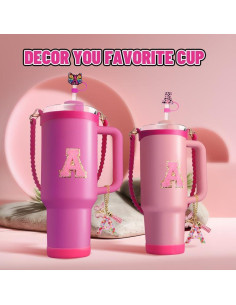 Juego de Accesorios 8 Piezas ZYBIDEAL para Taza Stanley Rosa 2